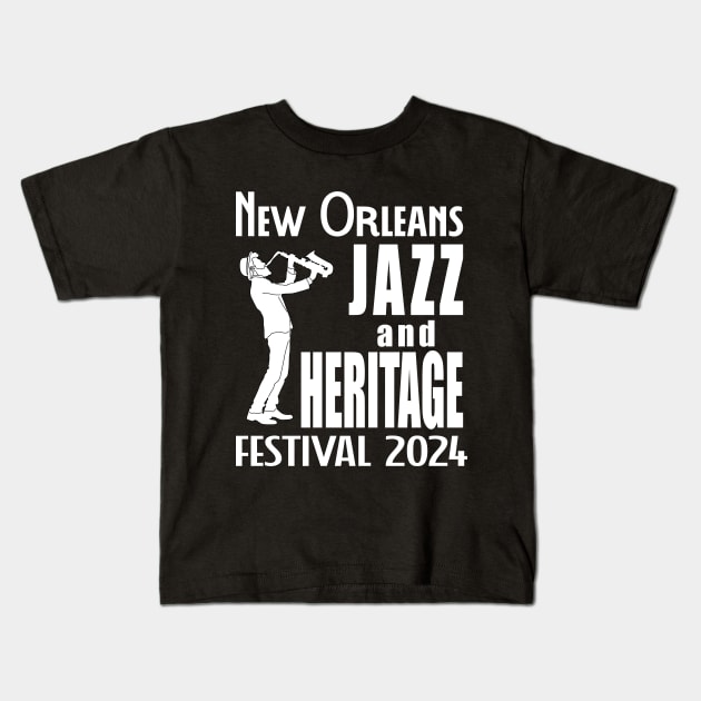 New Orleans Jazz Festival 2024 Kids T-Shirt by Womens Art Store